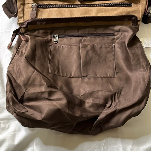 RAVUO Messenger Bag for Men Water Resistant Canvas Satchel Laptop 16.9 x 5.5 x 1 - Picture 12 of 16